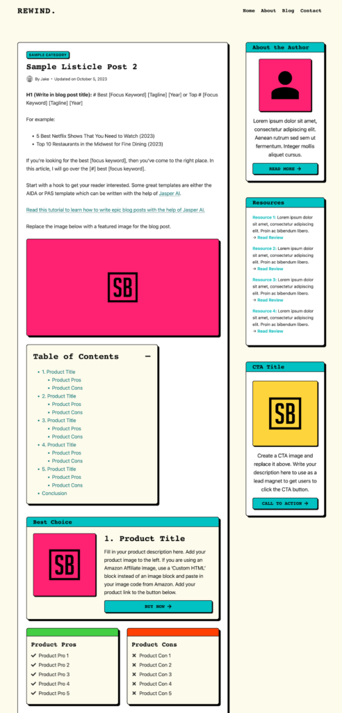 Kadence Rewind Listicle Post 2 Layout Header Footer Cropped
